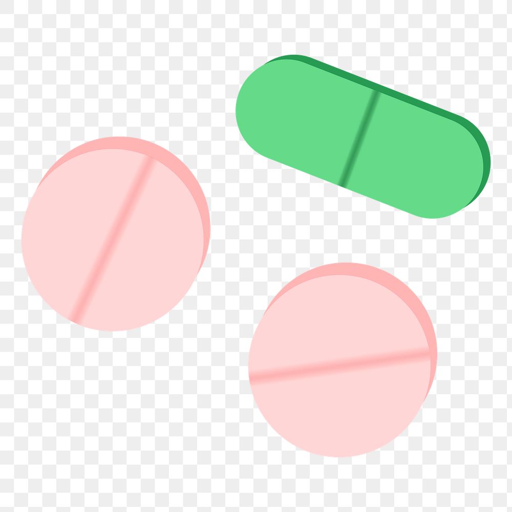 Pills png sticker, healthcare illustration, transparent background. Free public domain CC0 image.