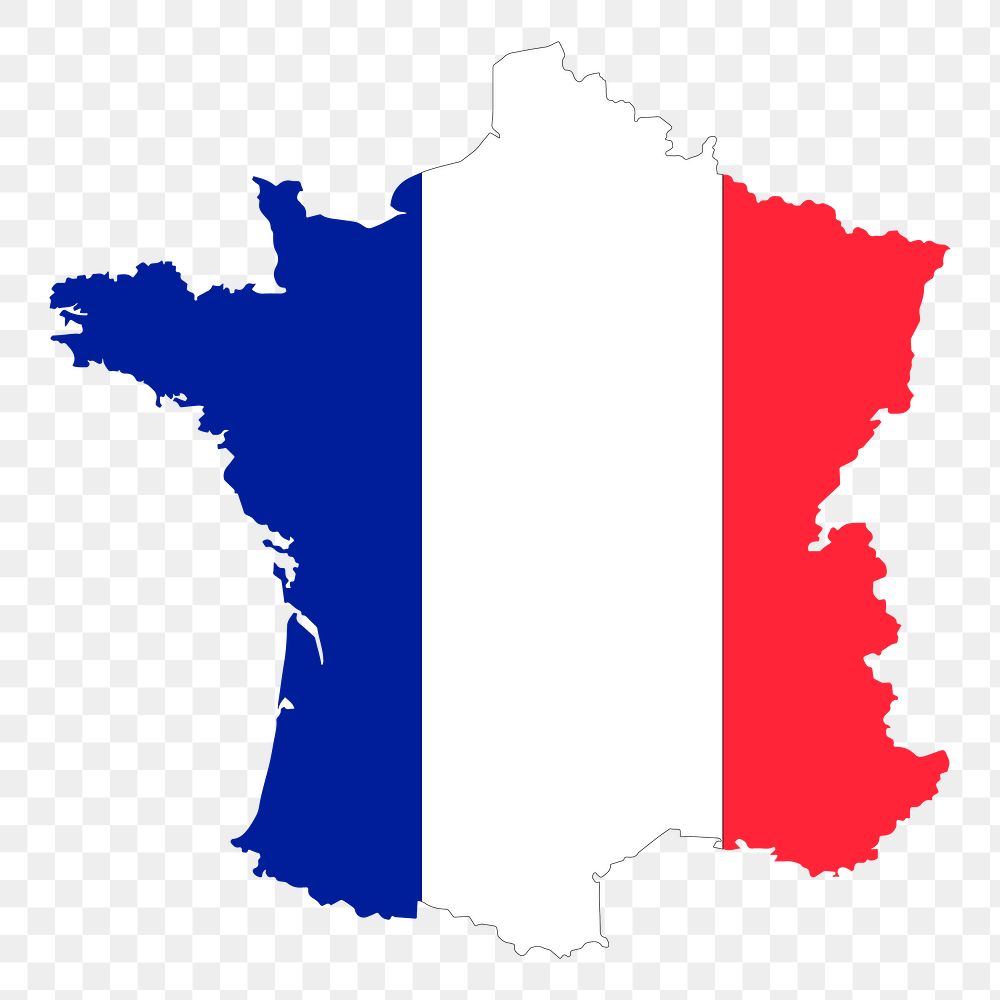 France map flag png sticker geography illustration, transparent background. Free public domain CC0 image.