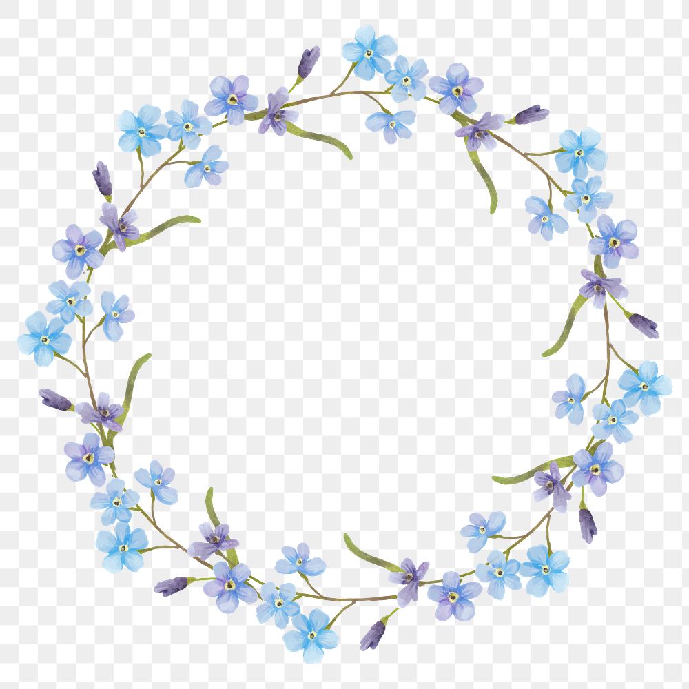 Blooming floral wreath png sticker watercolor illustration