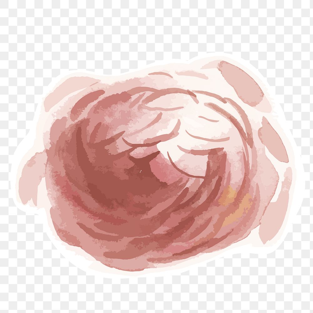 Red peony flower transparent png watercolor sticker