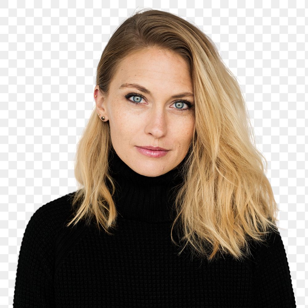 Happy blonde woman transparent png