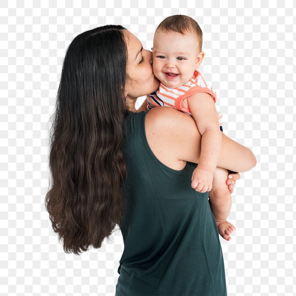 Png mom and baby clipart, family, transparent background