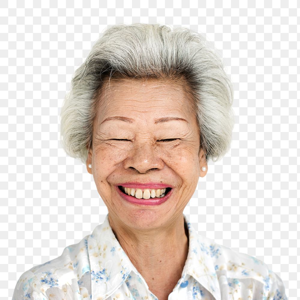 Happy old woman transparent png