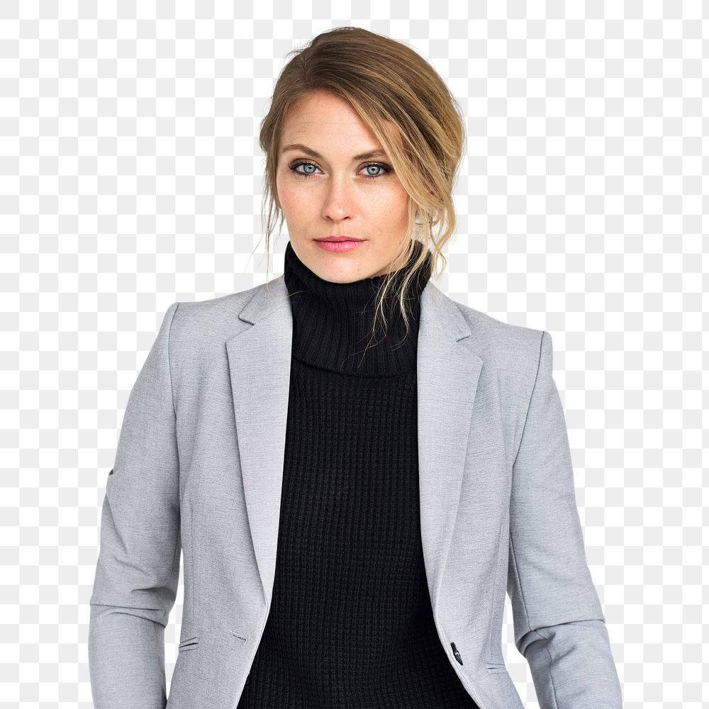 Businesswoman portrait png sticker, working woman, transparent background