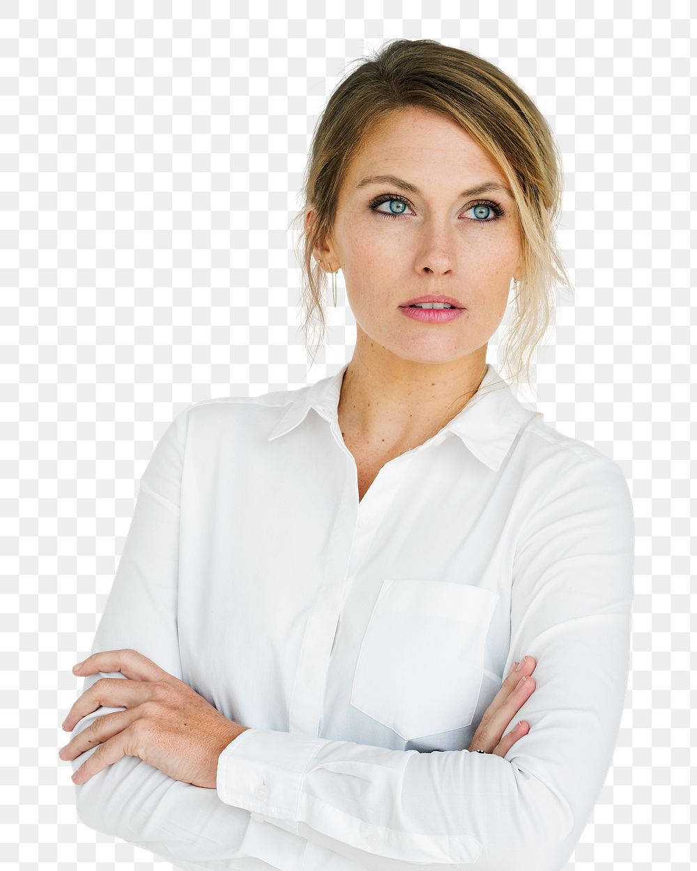 Businesswoman portrait png sticker, working woman, transparent background
