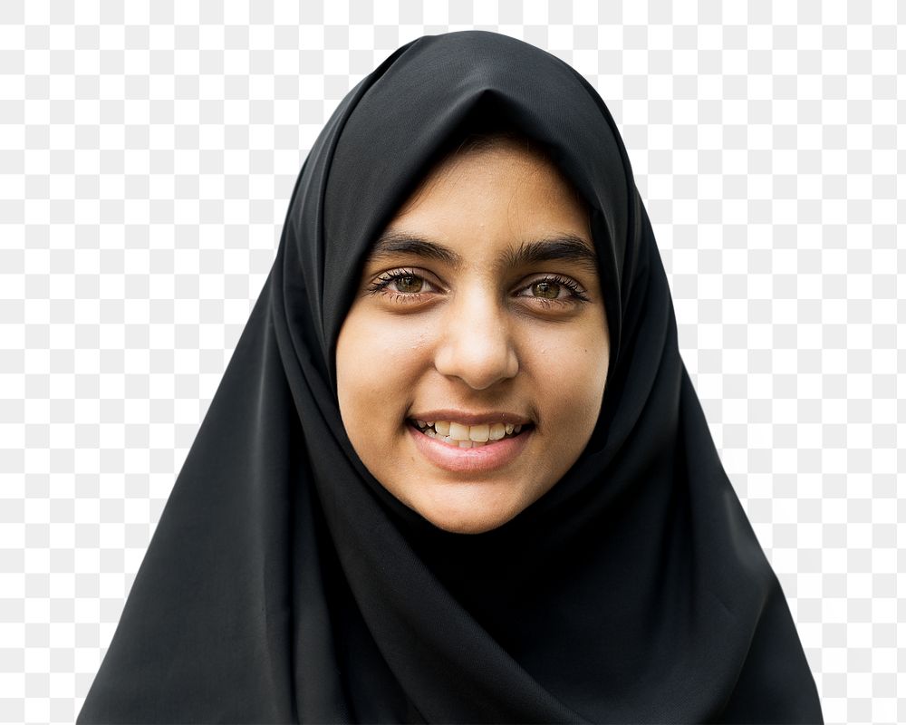 Smiling young Muslim woman mockup