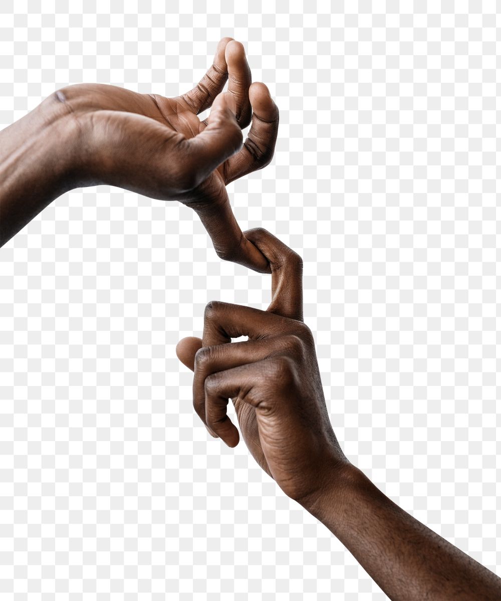 Hooking fingers gesture transparent png