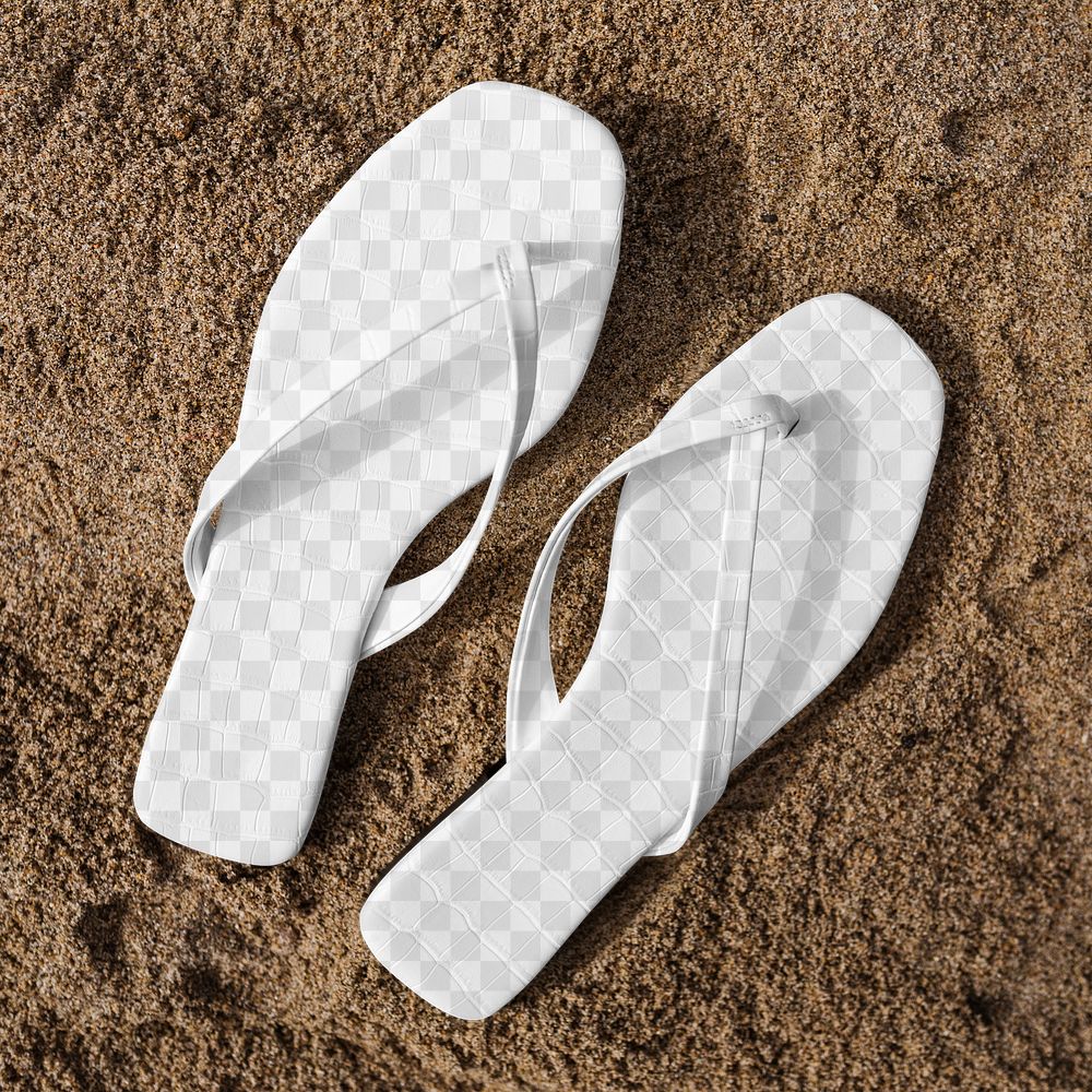 Flip-flops png transparent apparel mockup beach fashion outdoor