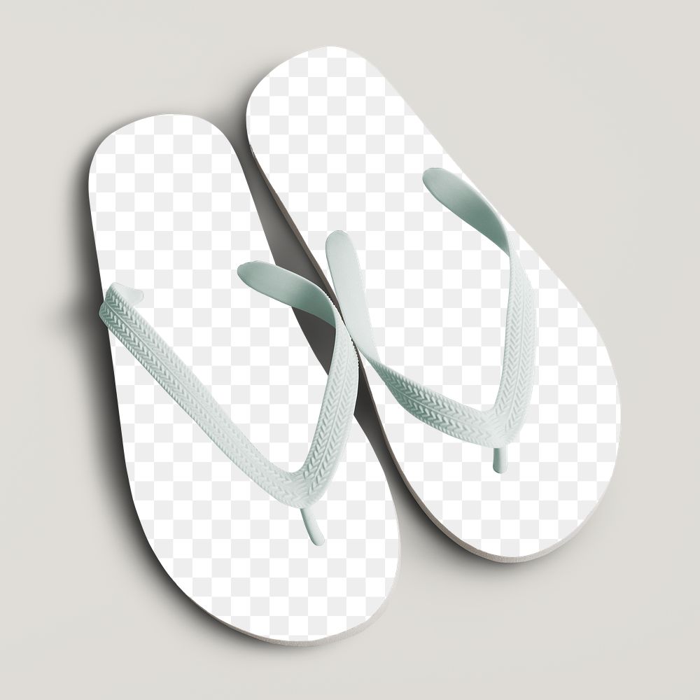 White flip flop png summer beach slippers mockup