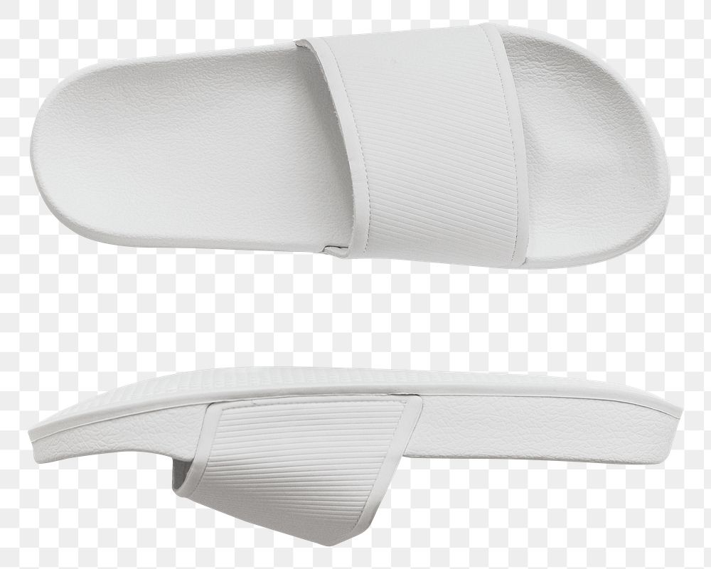 White slide sandal png summer slippers mockup