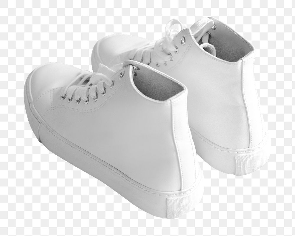 White leather high top png sneakers