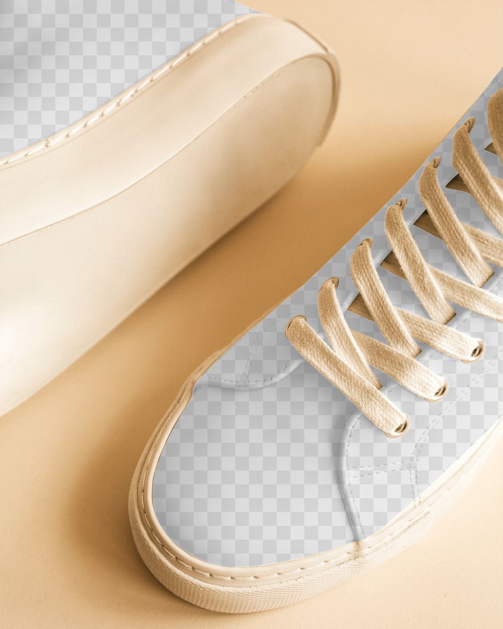 Leather sneakers png mockup unisex shoes