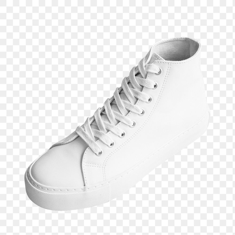 White leather high top png sneaker