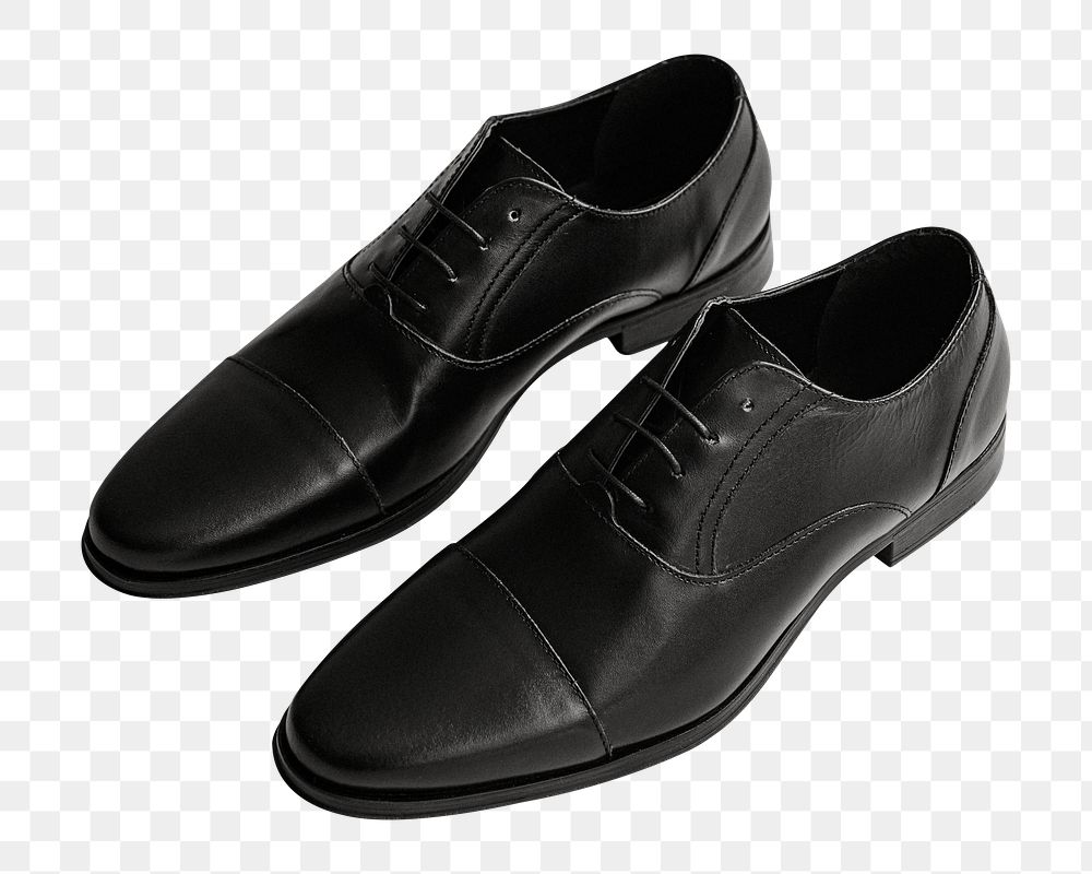Png men's black leather lace-up shoes