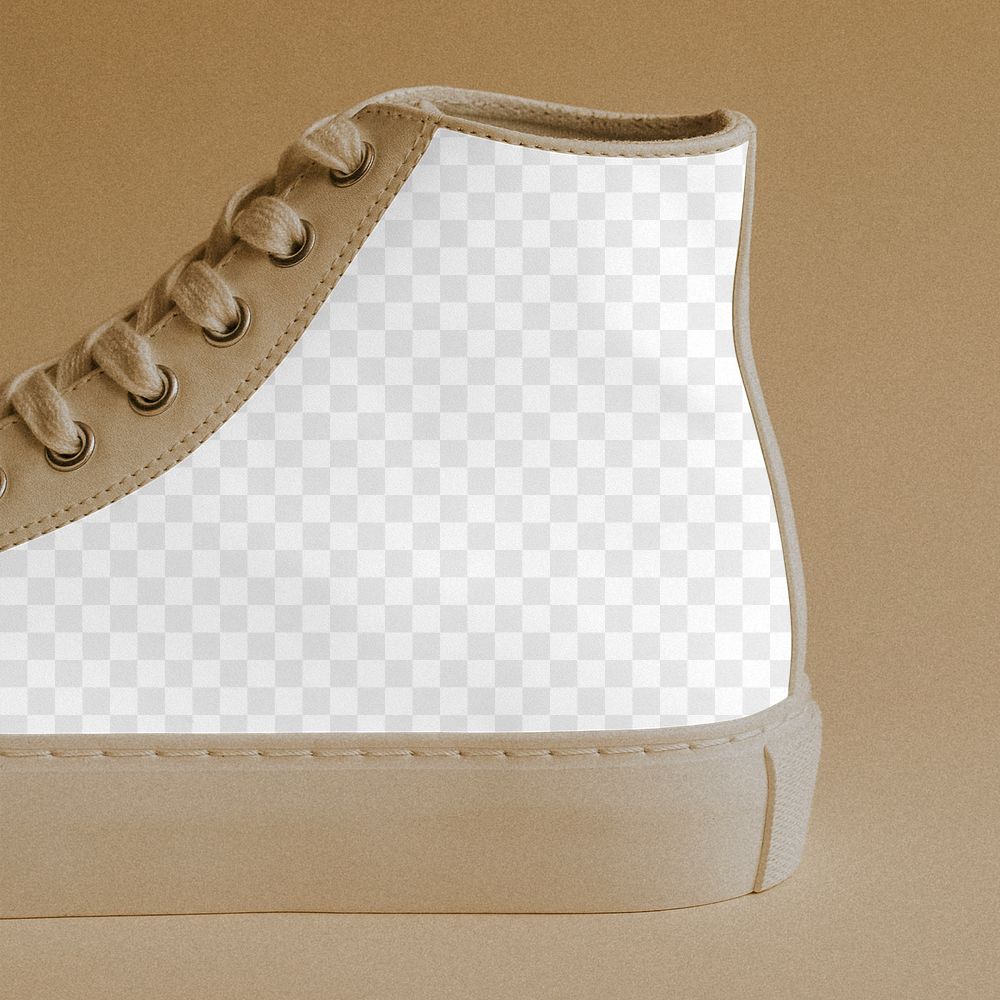 Beige png high top sneakers shoes