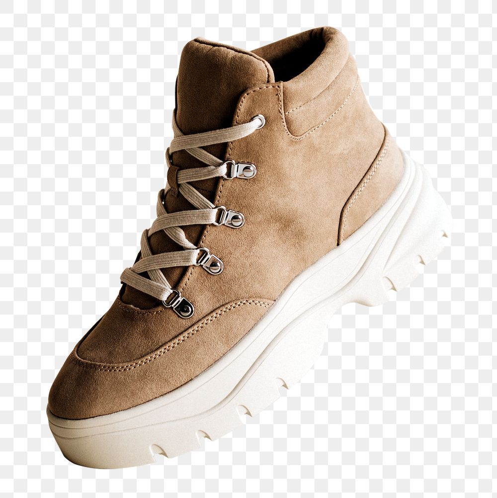 Png brown hiking boots mockup sneakers