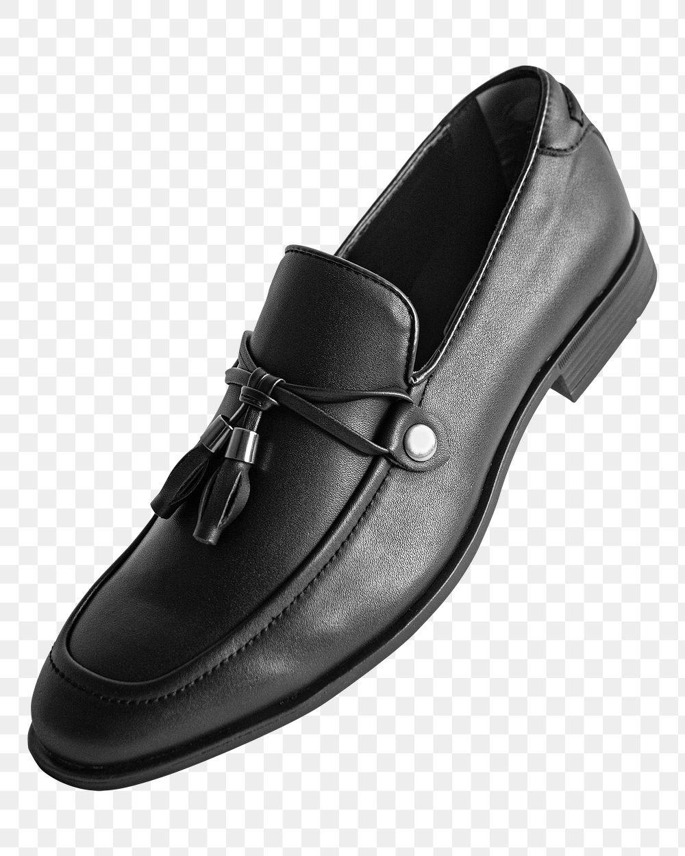Black tassel loafers men's shoes png