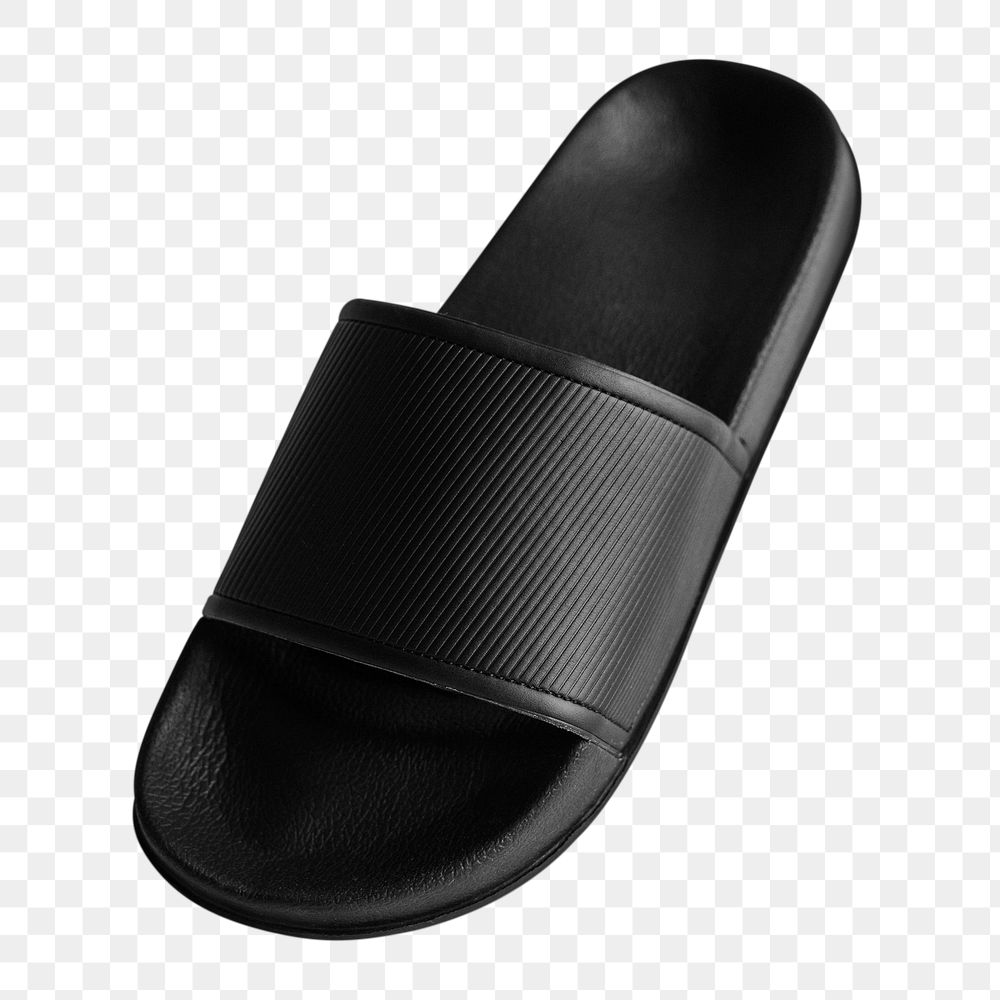 Png black rubber flip flops mockup slipper