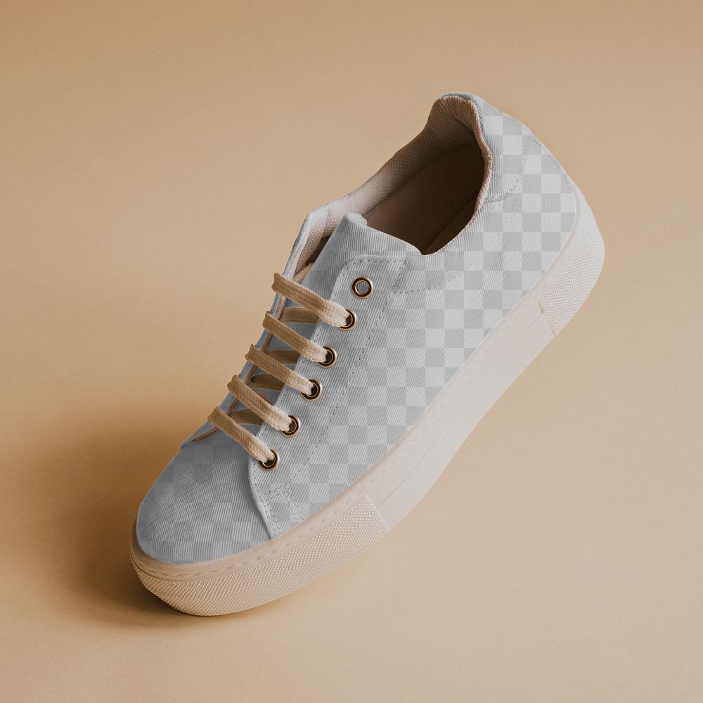 Png canvas sneaker mockup woman's shoes