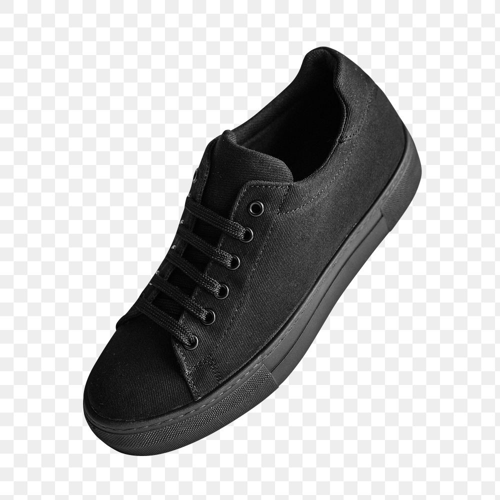 Black canvas sneaker shoes png