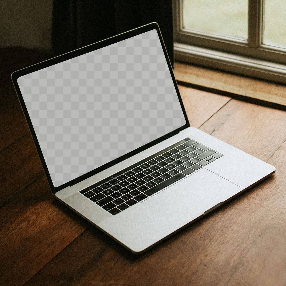 Digital laptop png screen mockup transparent