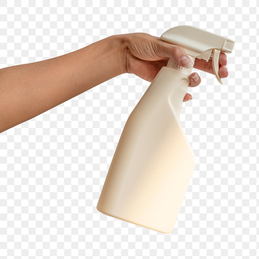 Spray bottle png mockup for cleaning brands product packaging
