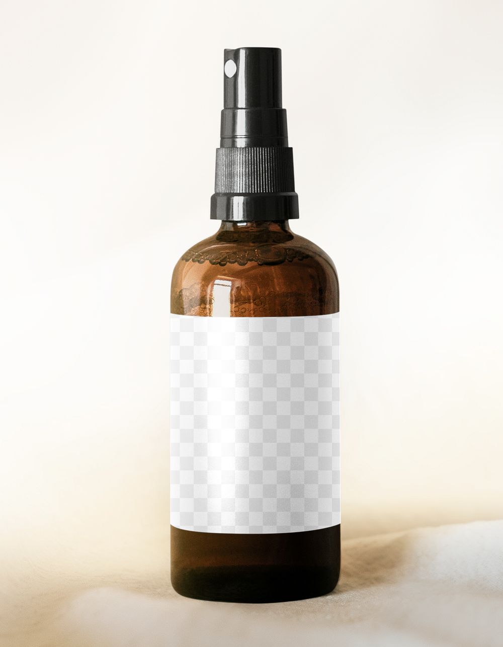 Brown spray bottle png mockup minimal style
