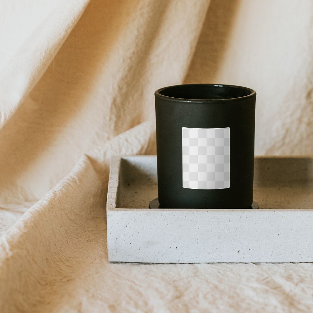 Scented candle png mockup home decor minimal style
