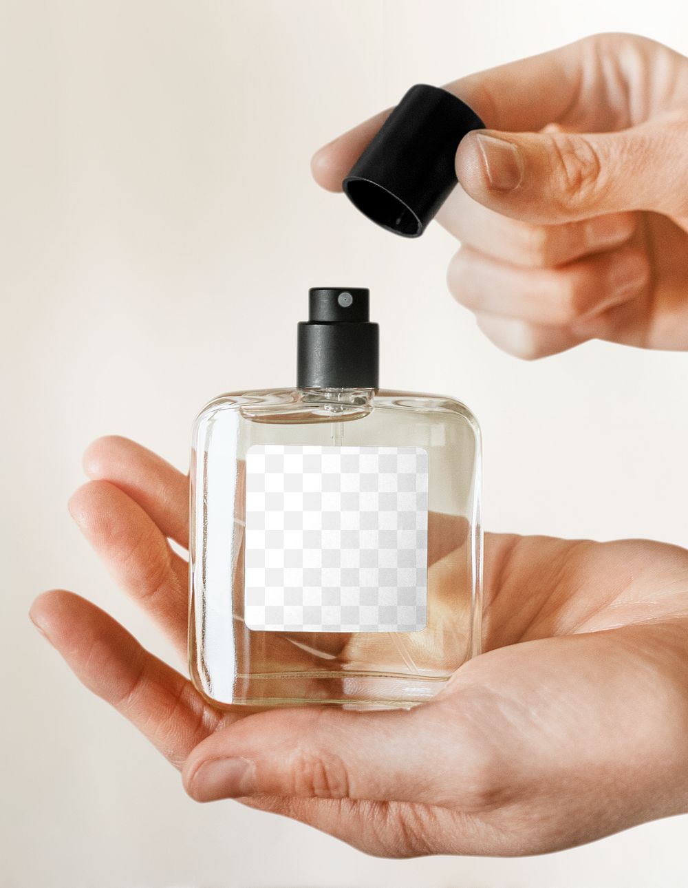 Perfume bottle png mockup minimal style