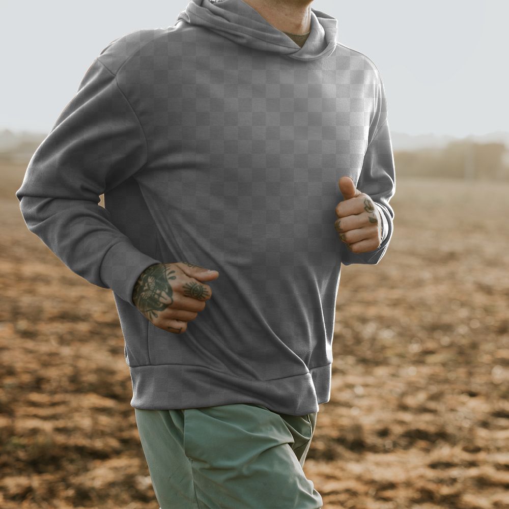 Hoodie png mockup men&rsquo;s apparel shoot