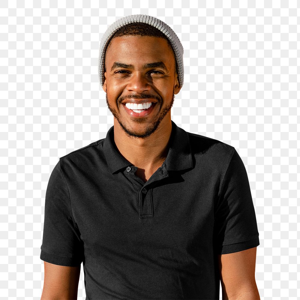 Teenage boy png, smiling African American teen cut out