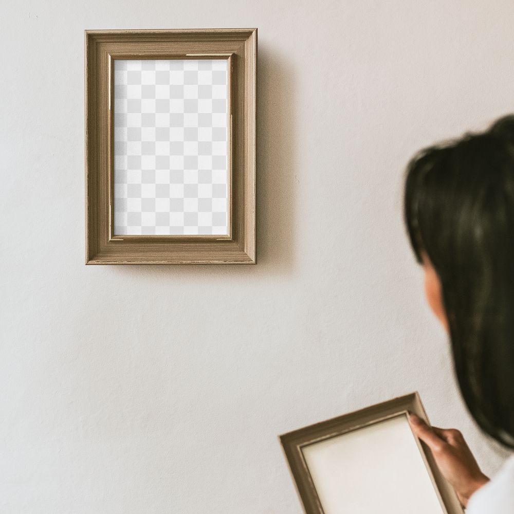 Picture frame png mockup, transparent space for artwork