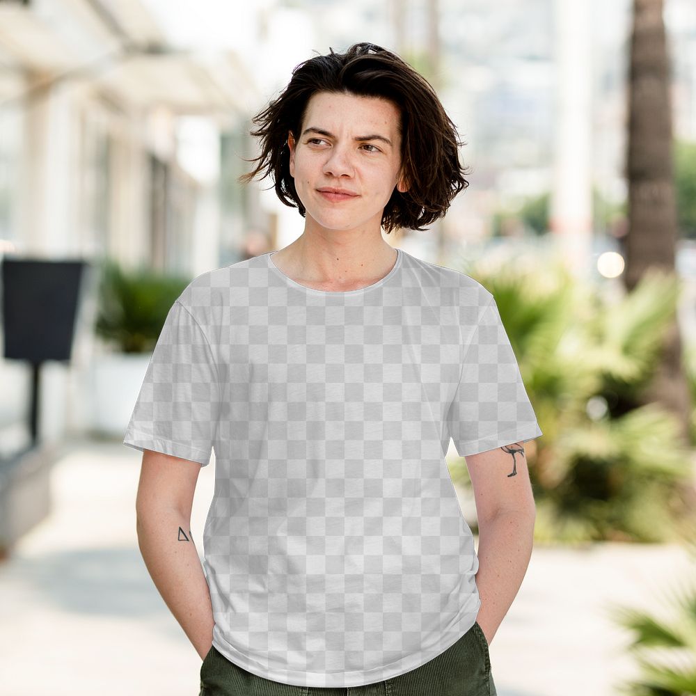 Transparent  tee png mockup, basic wear apparel design