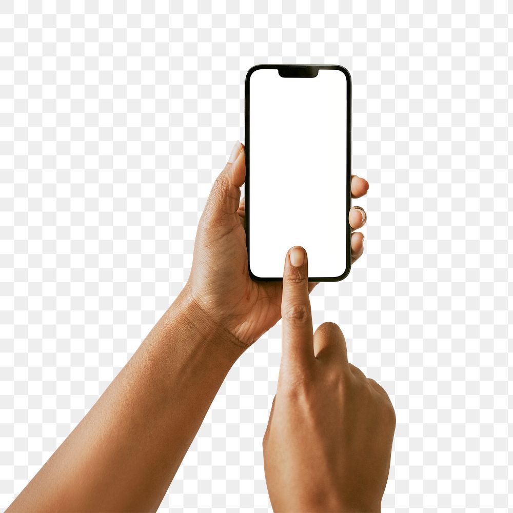 Hand holding smartphone png, person taking a photo with phone camera on transparent background