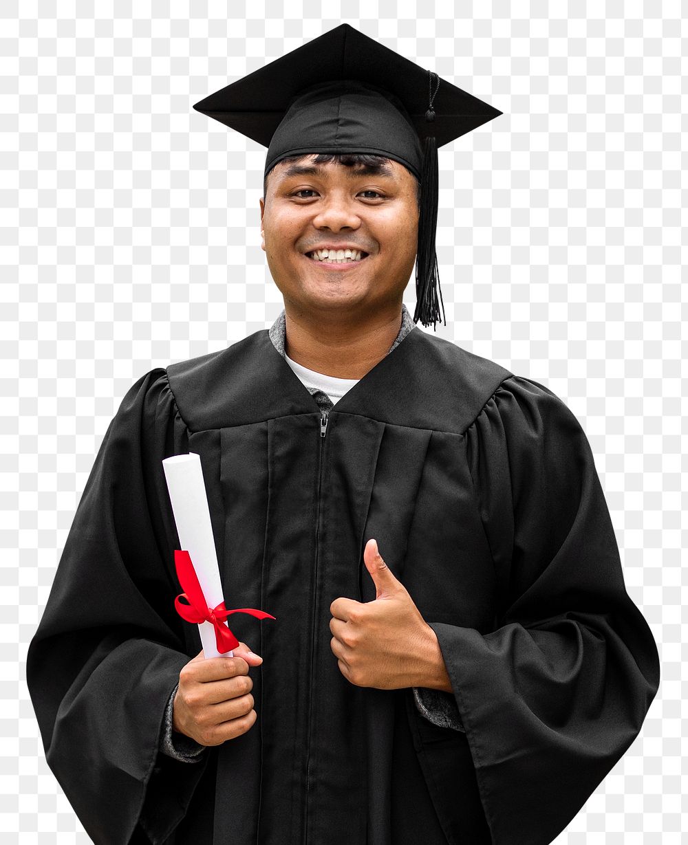 Graduating student png sticker, isolated on transparent background