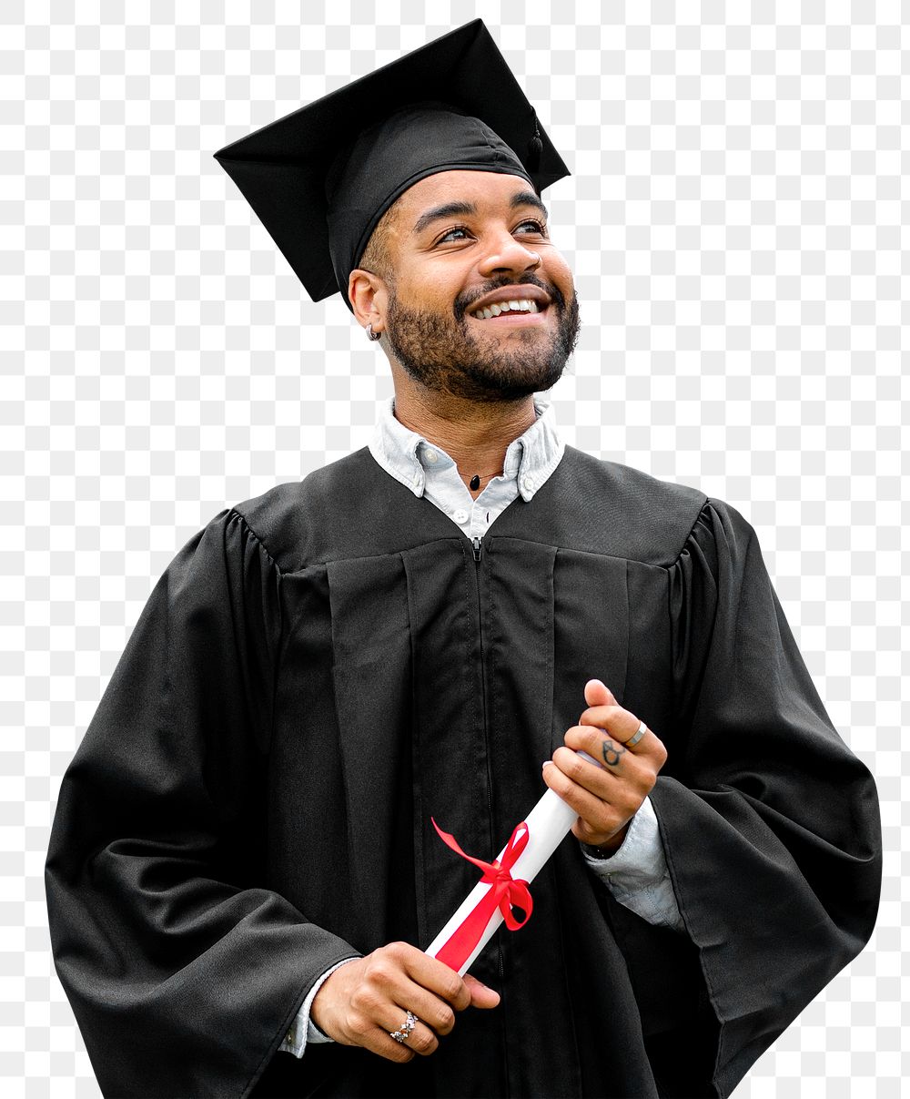 Graduating student png sticker, isolated on transparent background