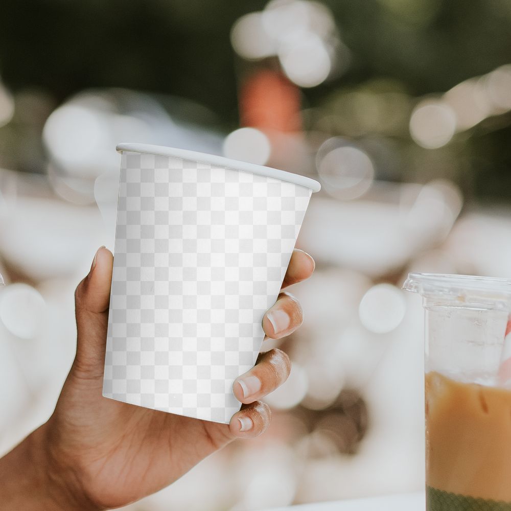 Paper cup png, transparent mockup, to go drink