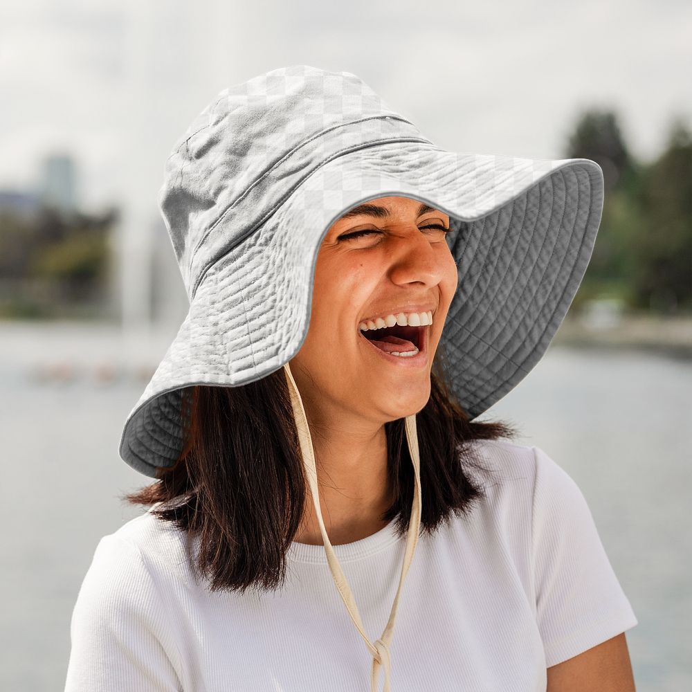 Transparent bucket hat png, fashion accessory design
