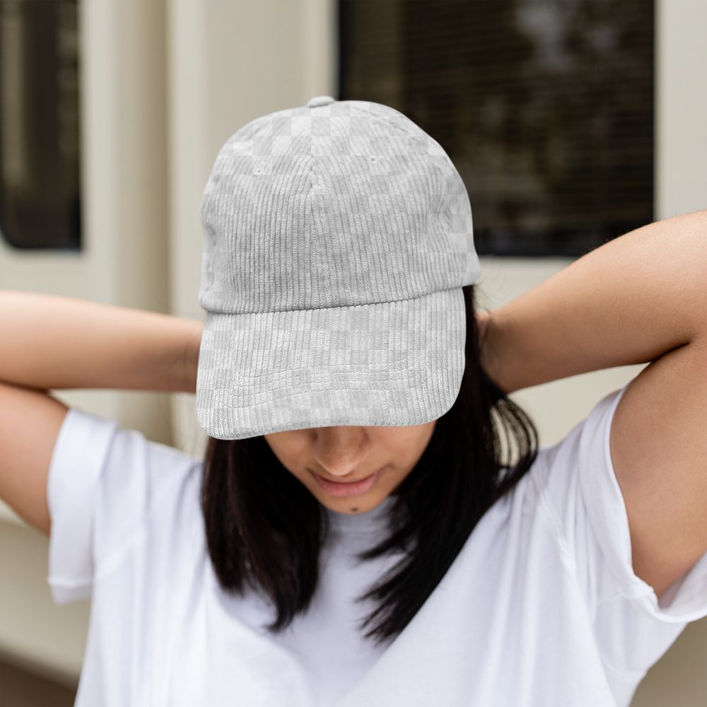 Transparent cap mockup png, fashion accessory design