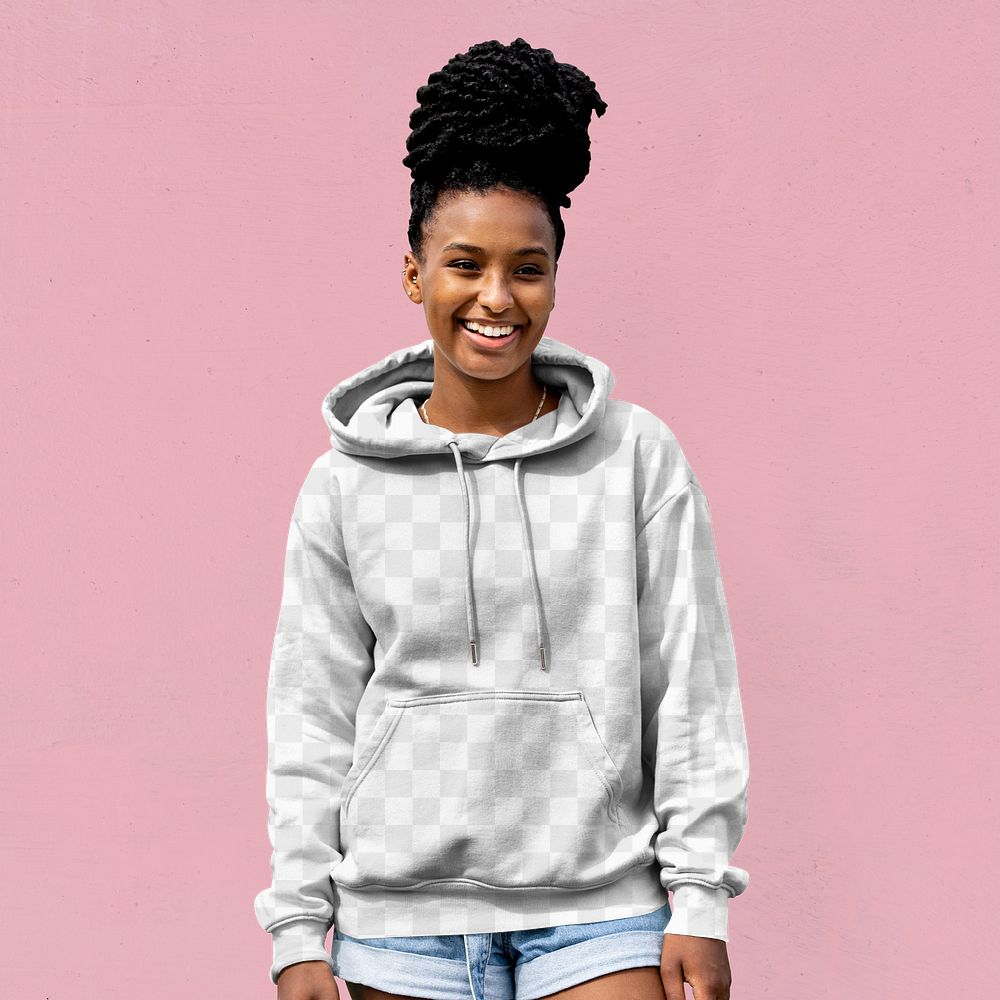 Transparent hoodie mockups png, streetwear fashion