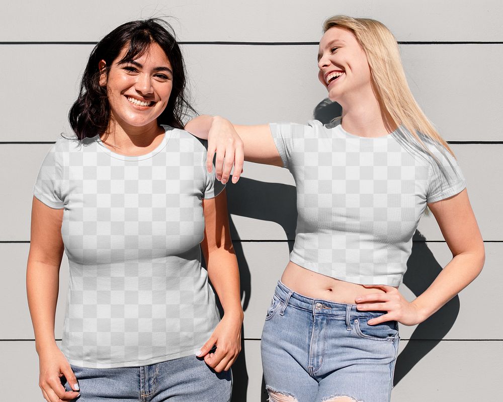 Friends tshirt png mockup, transparent apparel designs that are editable