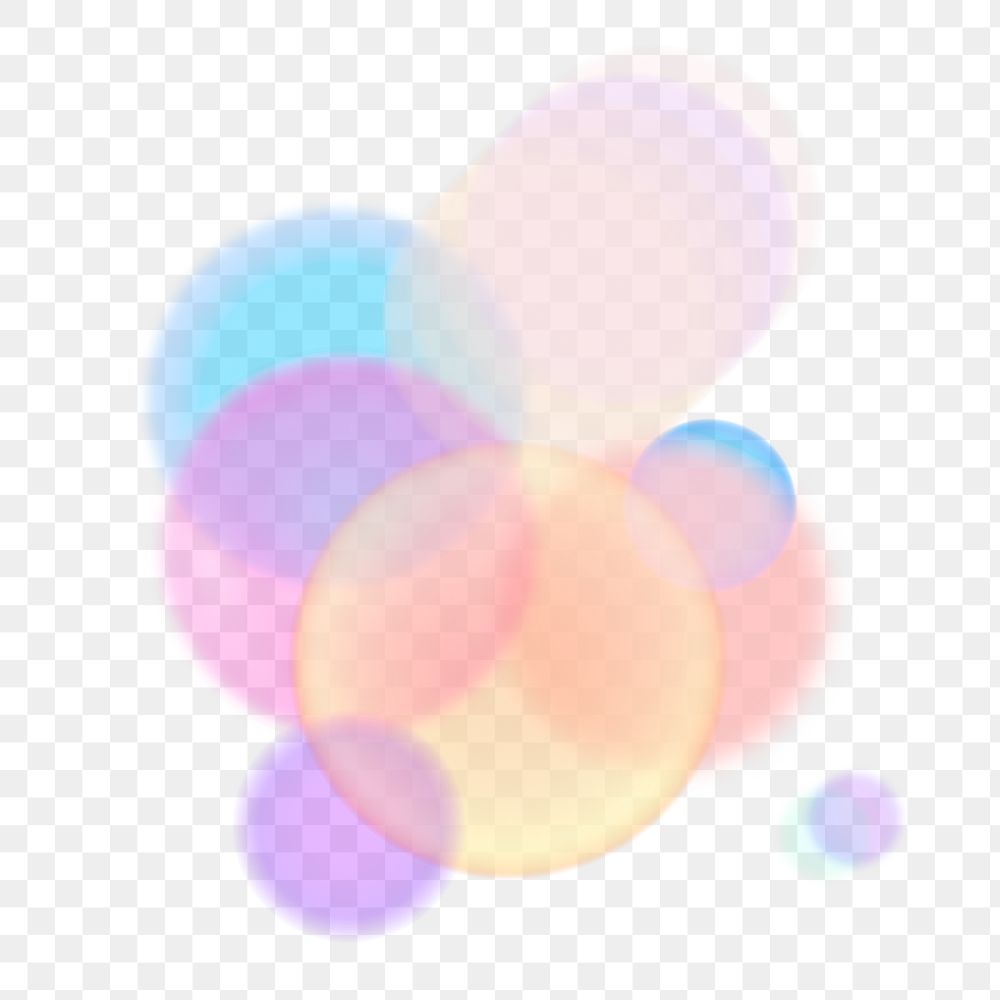 Colorful bokeh lights png on transparent background