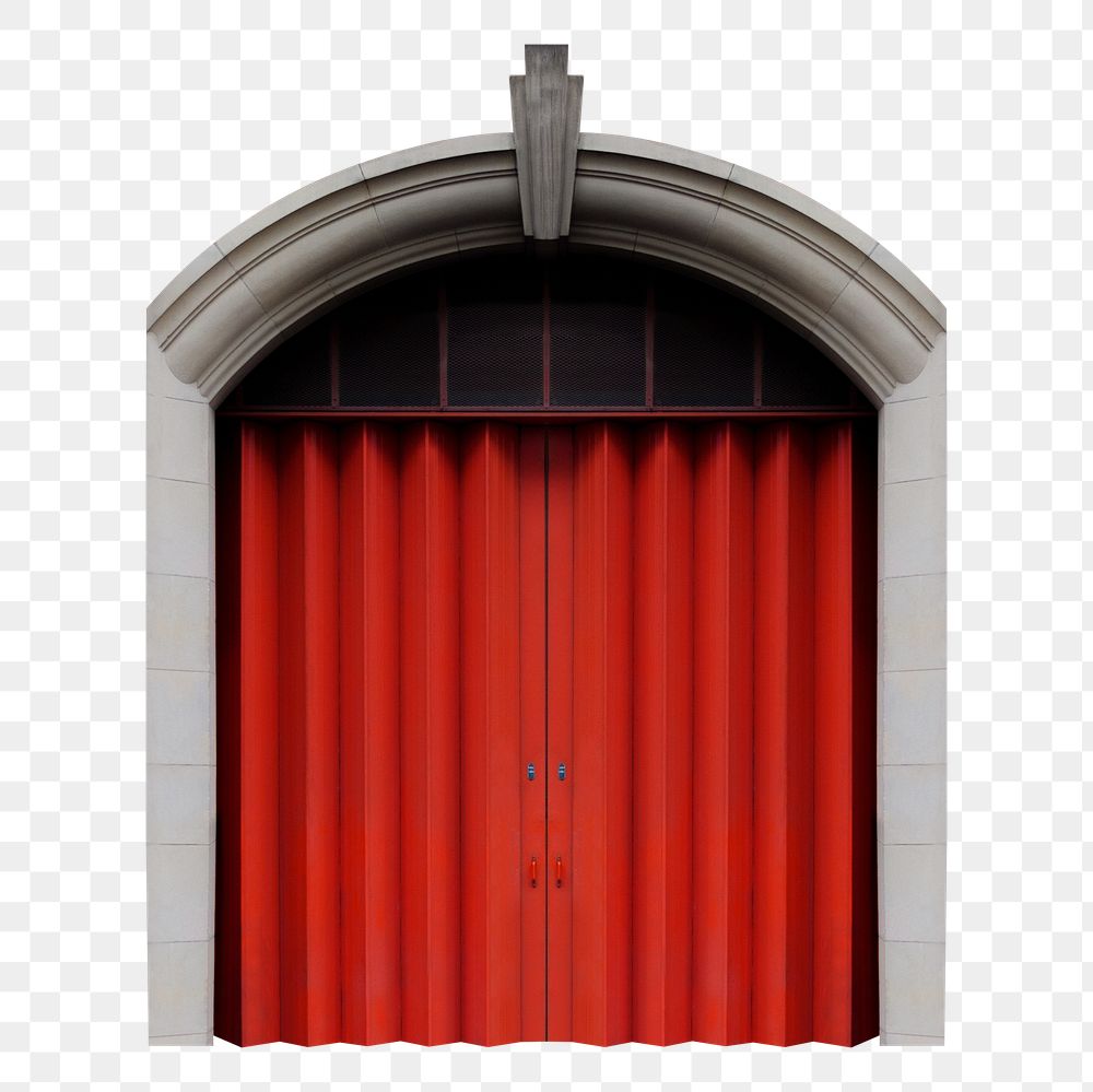 Red garage door png clipart, bi-fold architecture design
