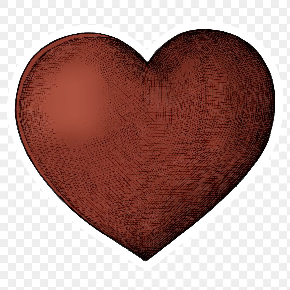 Red heart cartoon sticker png