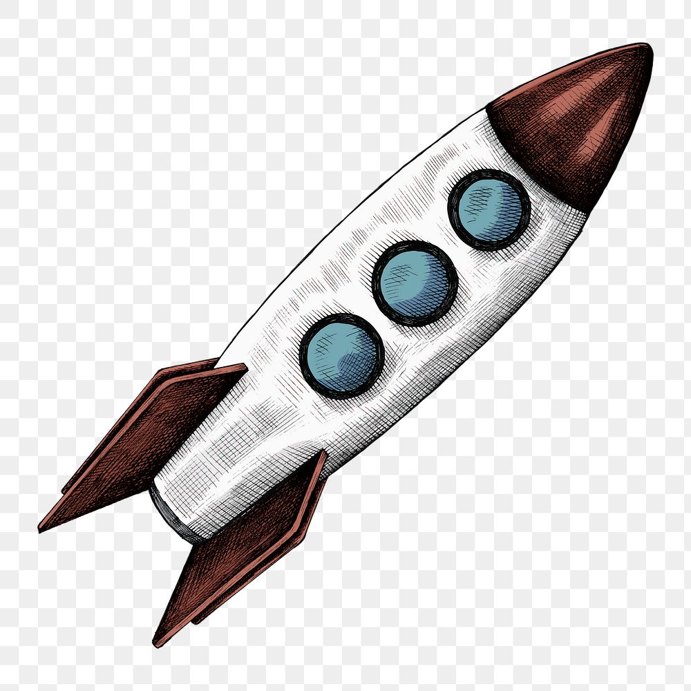 Png vintage cartoon rocket icon