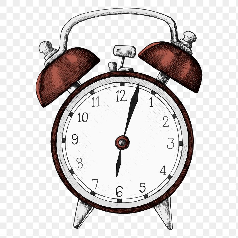 Red clock drawing clipart png