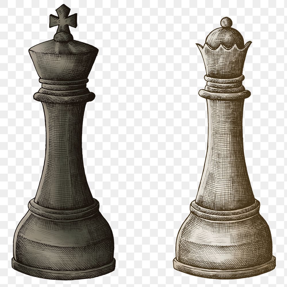 Vintage graphic chess clipart png