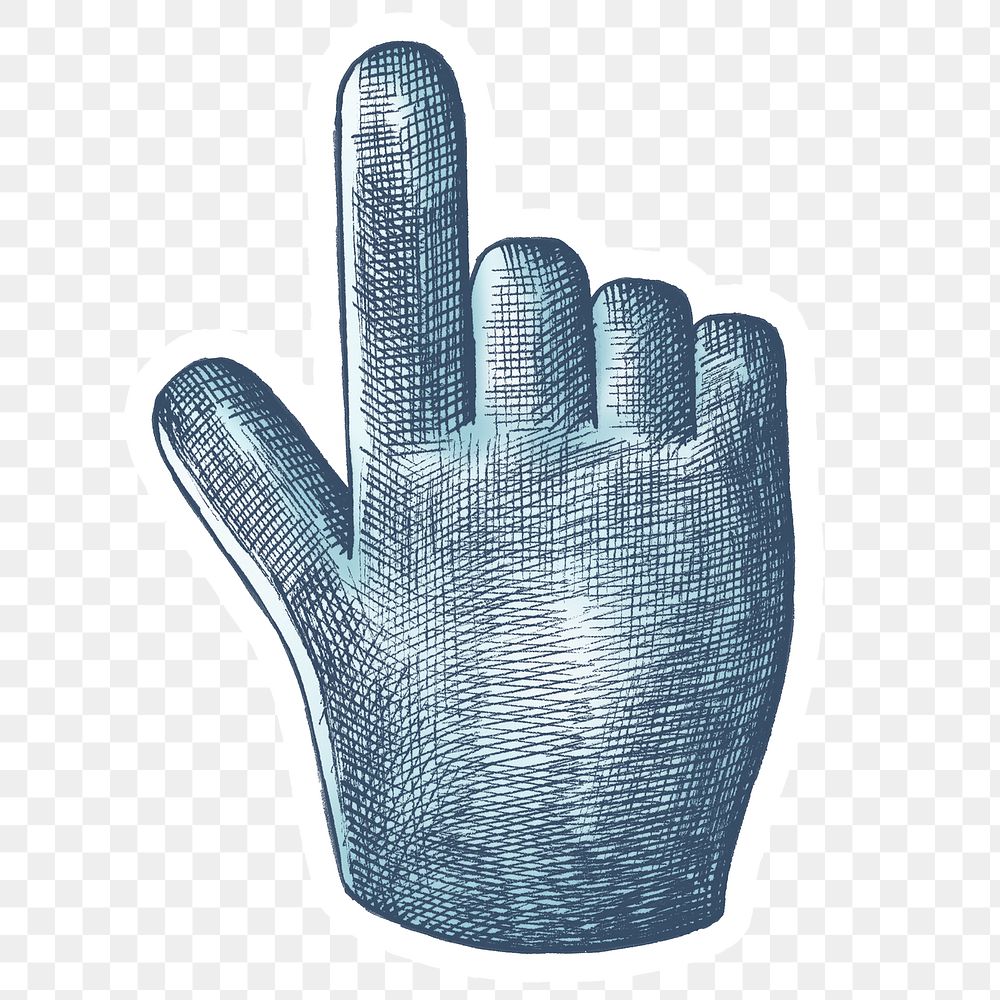 Png blue hand icon sticker