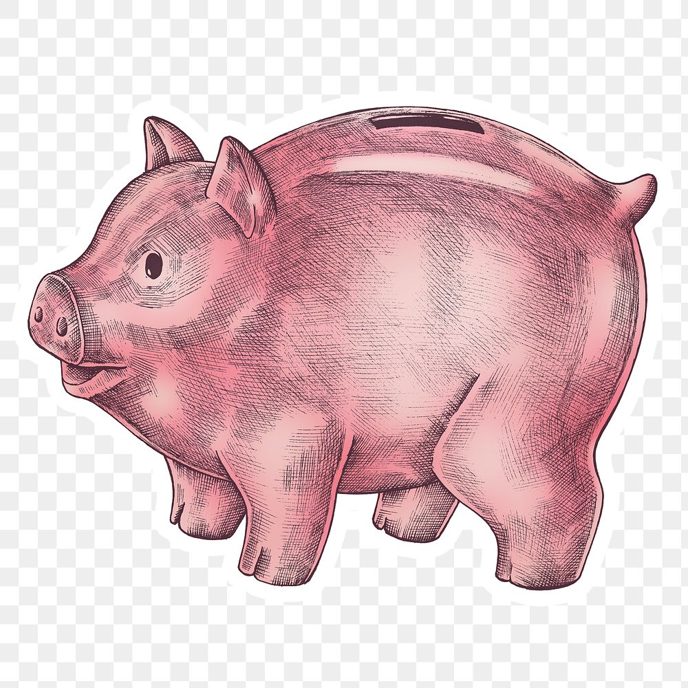 Png piggy bank cartoon sticker