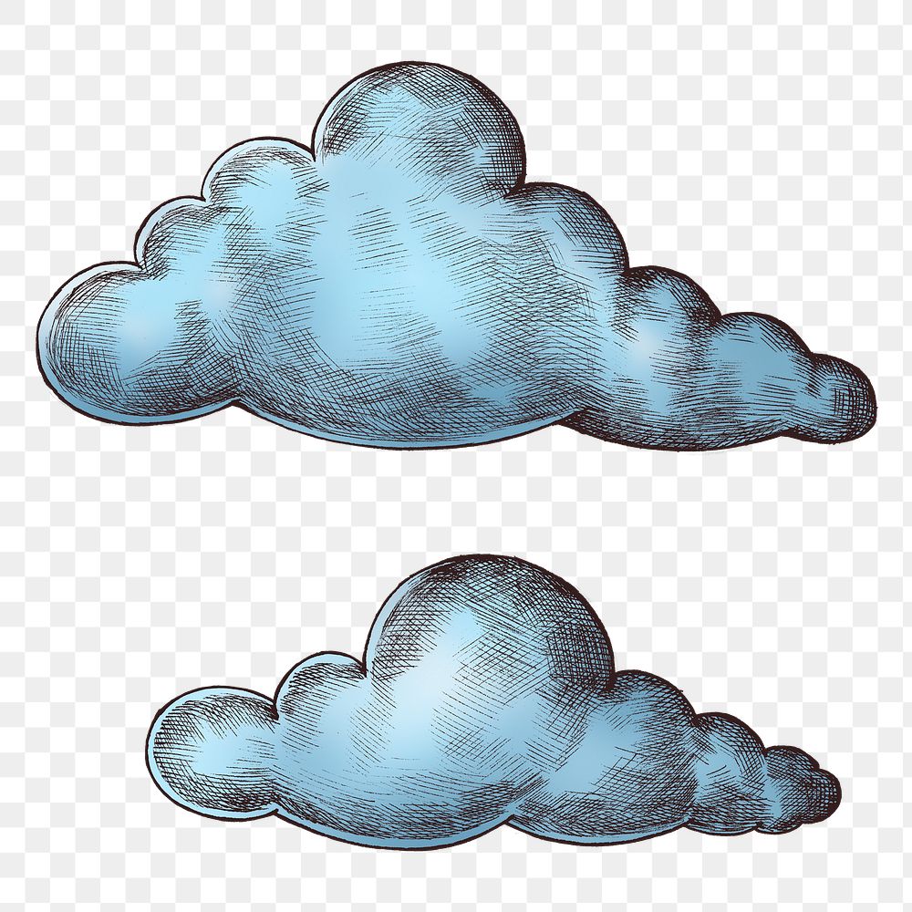 Png blue cloud vintage clipart